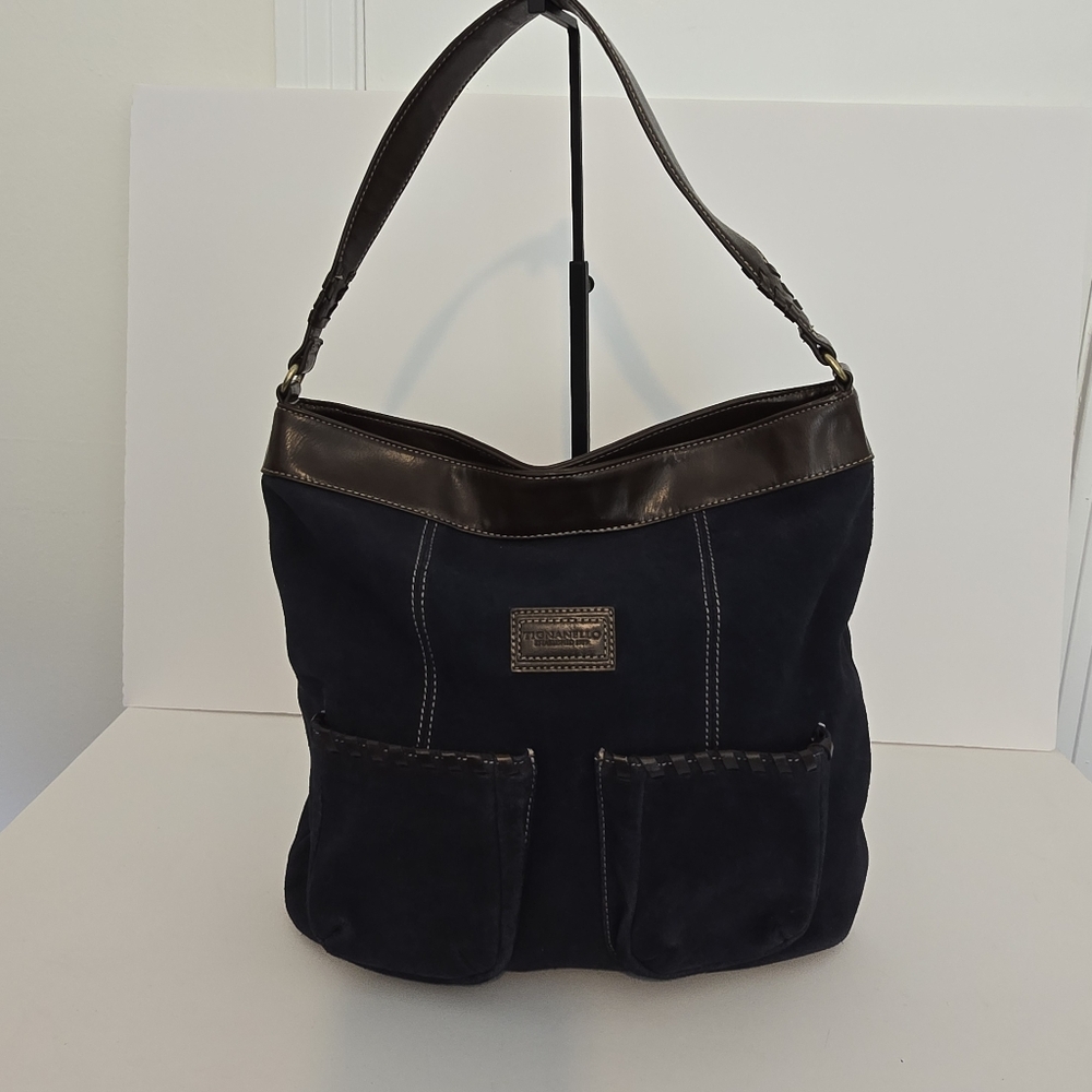 Tignanello Blue Suede Hobo Bag